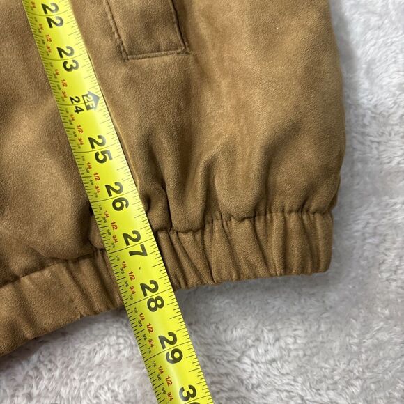 Weatherproof Tan Contrast Collar Micro Suede Barn Jacket XXL Chore Coat Work Zip - Picture 8 of 11